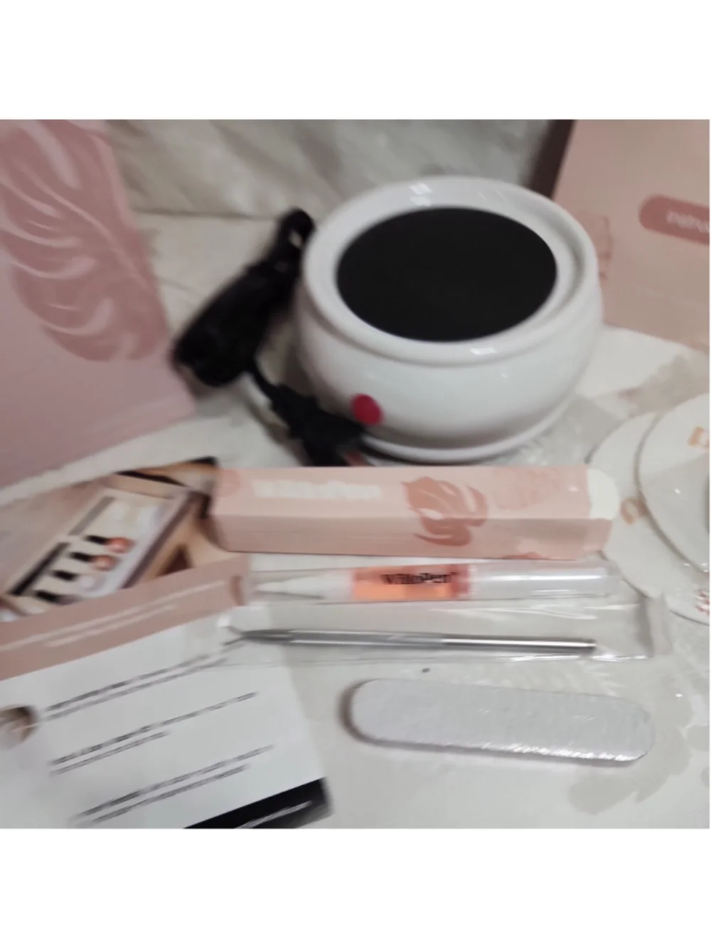 Willowash Electric Nail Soaking Bowl Acetone Proof Acrylic Nail Remover Kit NEW